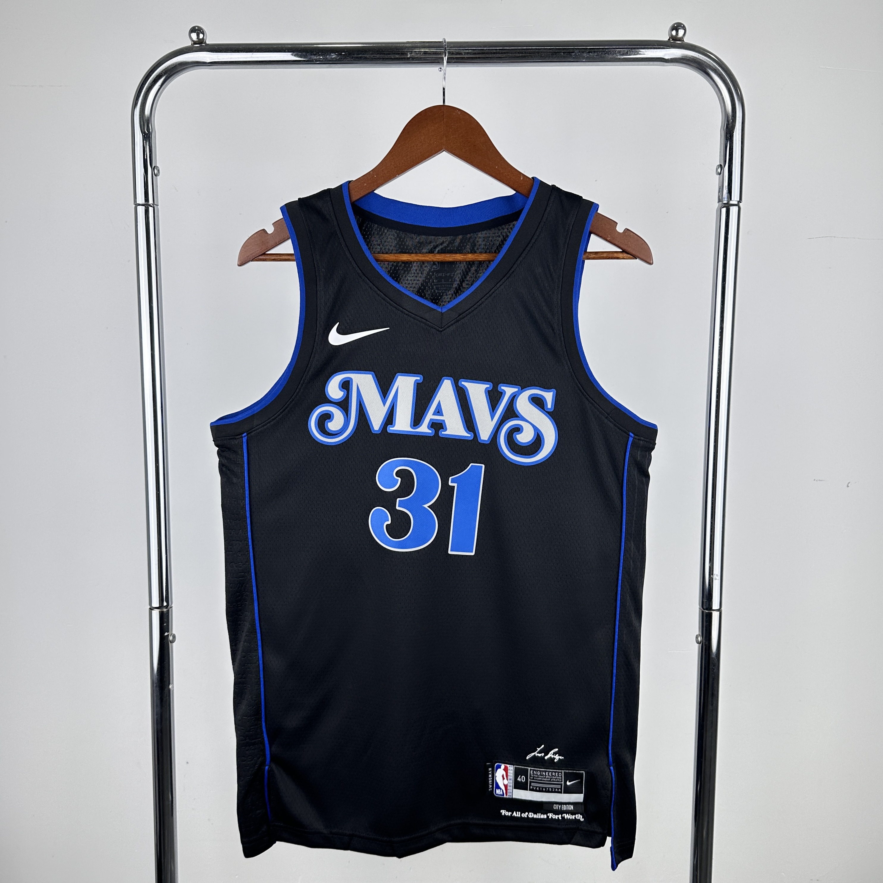 Men Dallas Mavericks #31 Thompson Black City edition Nike 2024 NBA Jersey->dallas mavericks->NBA Jersey